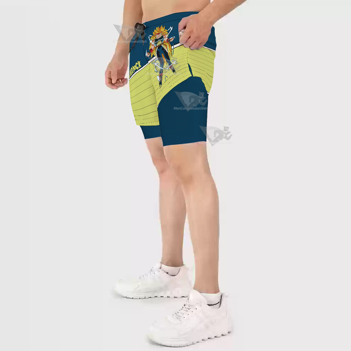 Dragon Ball Fighter Z Bardock Blue Men Compression Gym Short