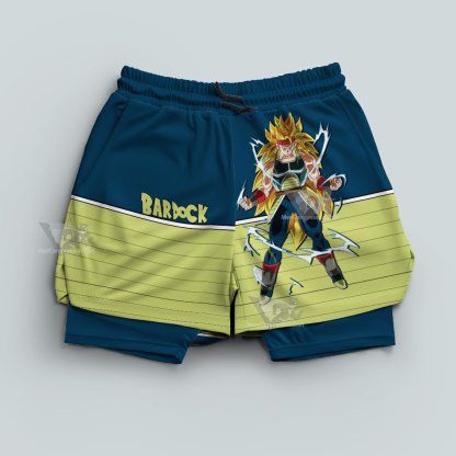Dragon Ball Fighter Z Bardock Blue Men Compression Gym Short
