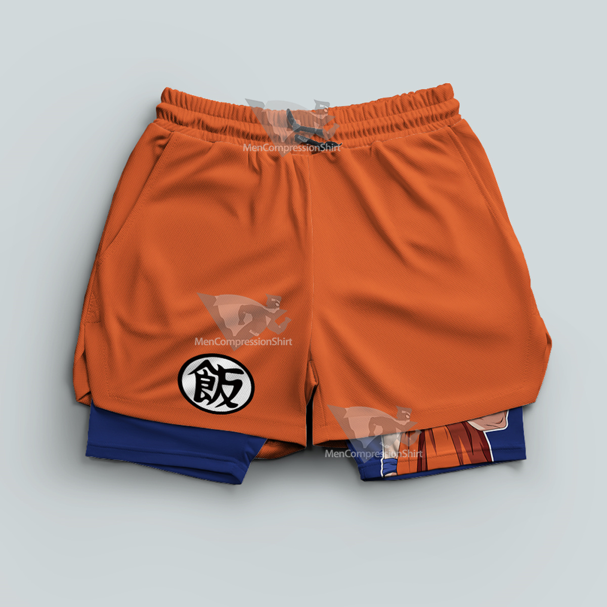 Dragon Ball Gohan Symbol Orange Men Compression Gym Short