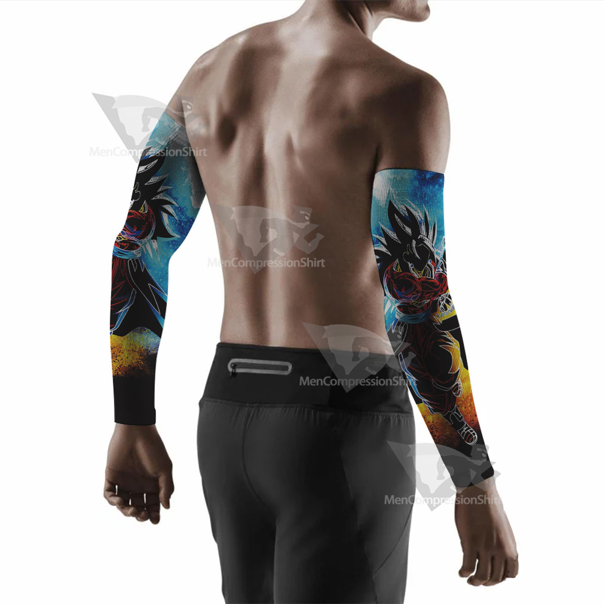 Dragon Ball Goku Super Saiyan 4 Silhouette Compression Arm Sleeve