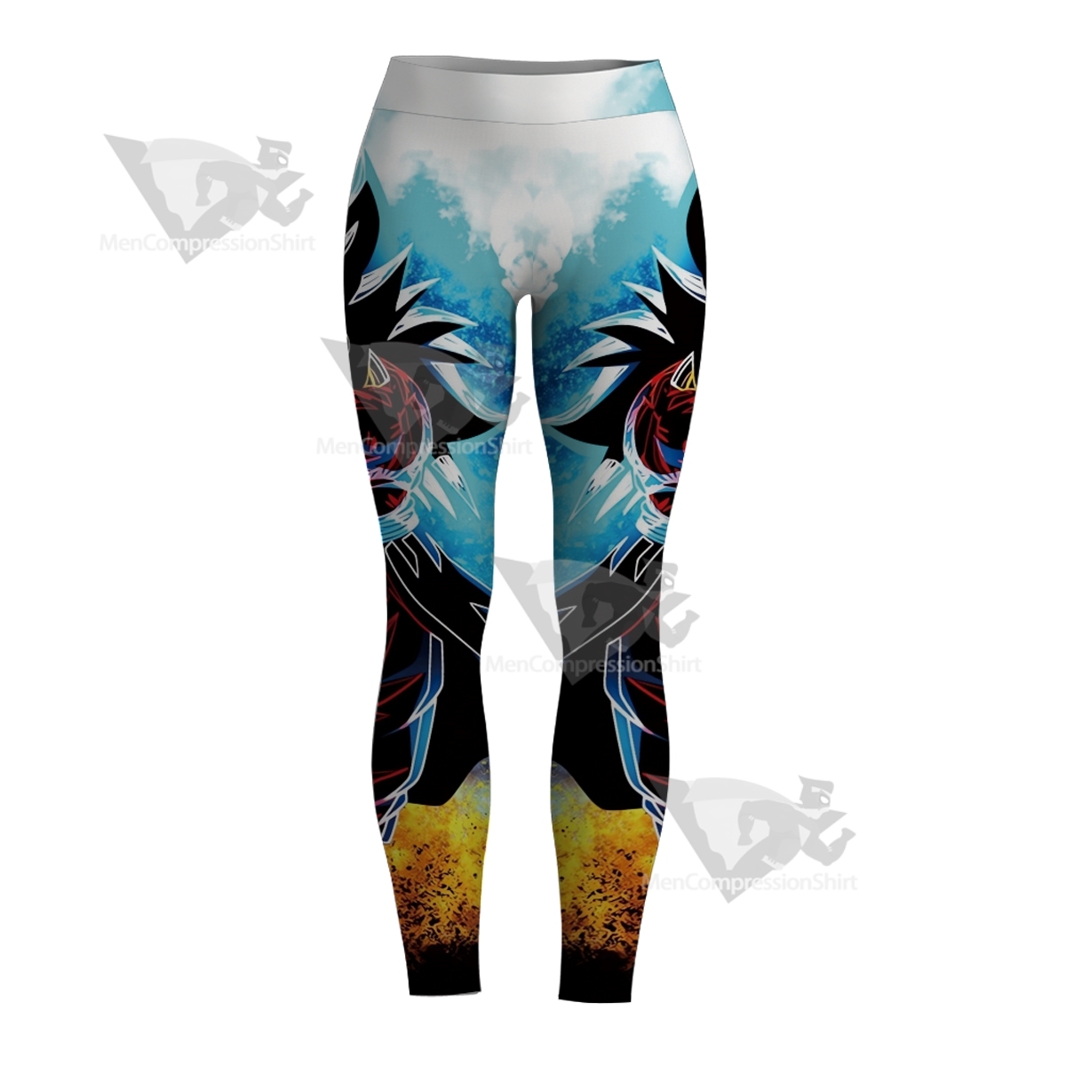 Dragon Ball Goku Super Saiyan Silhouette Women Compression Legging-MensCompressionShirt