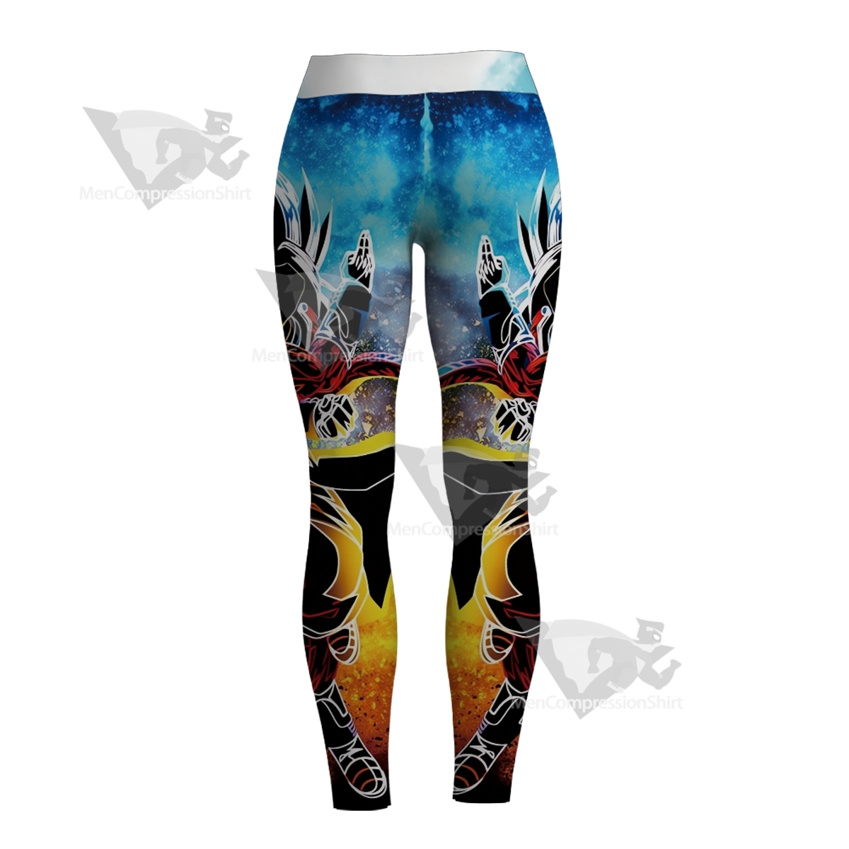 Dragon Ball Goku Super Saiyan Silhouette Women Compression Legging-MensCompressionShirt