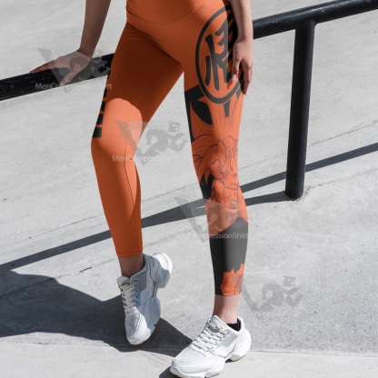 Dragon Ball Goku Text Icon Image Women Compression Legging-MensCompressionShirt