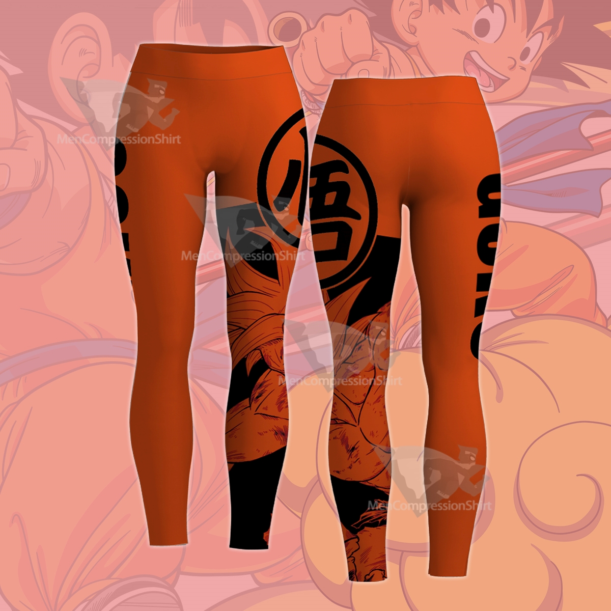 Dragon Ball Goku Text Icon Image Women Compression Legging-MensCompressionShirt