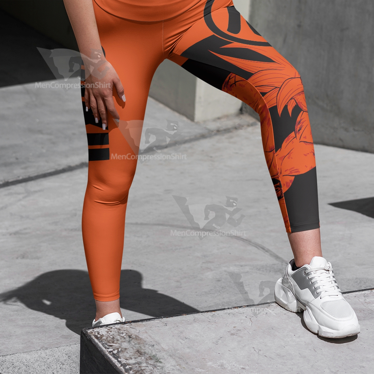 Dragon Ball Goku Text Icon Image Women Compression Legging-MensCompressionShirt