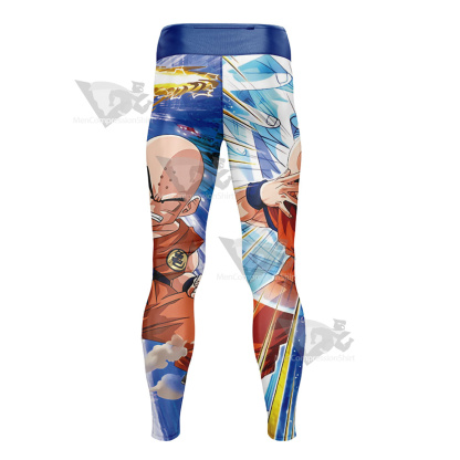 Dragon Ball Kuririn Blue Mens Compression Legging