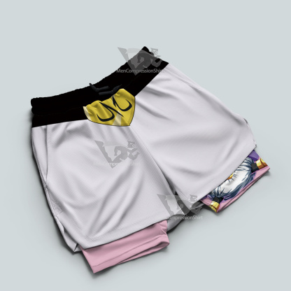 Dragon Ball Majin Buu White Men Compression Gym Short