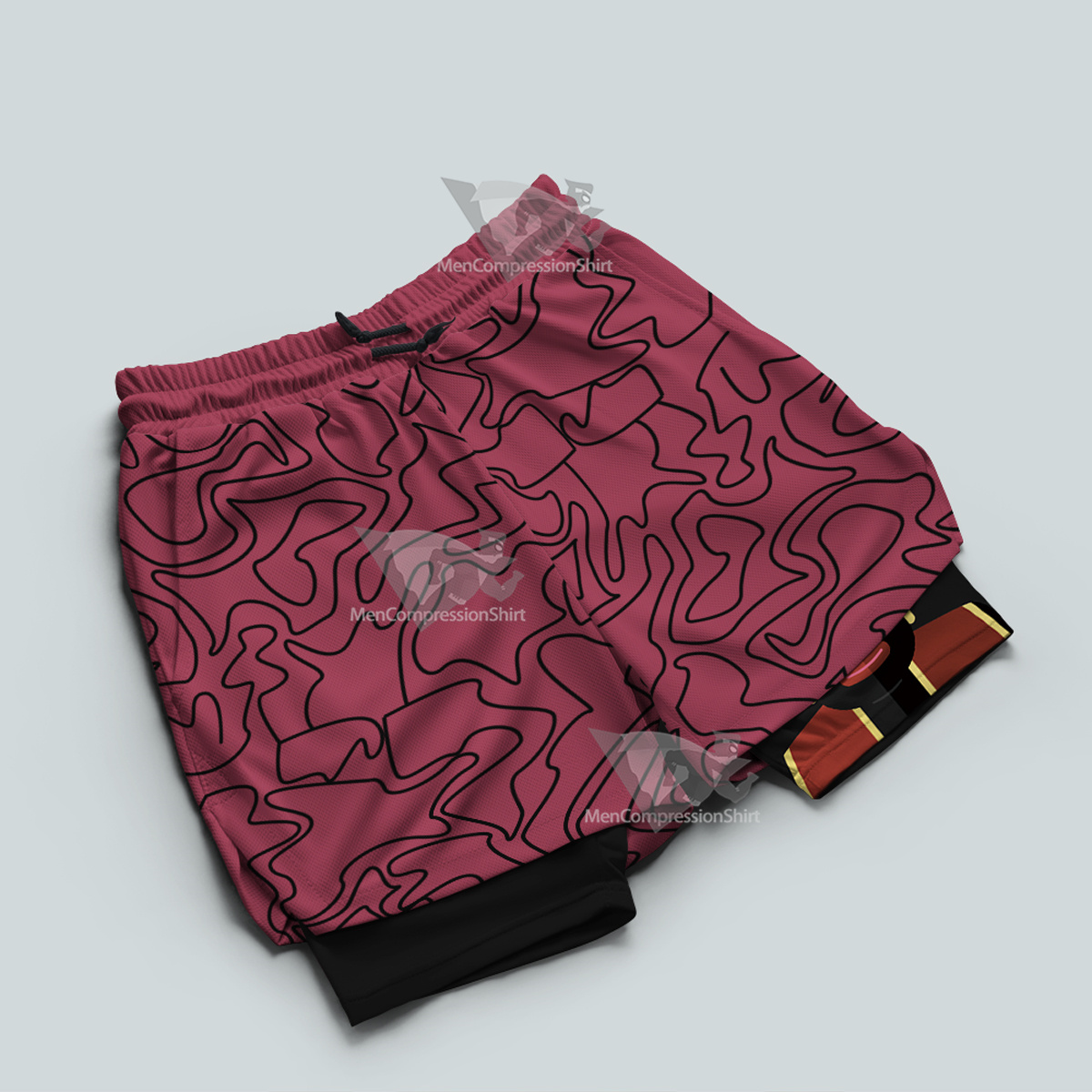 Dragon Ball Mr Popo Red Men Compression Gym Short