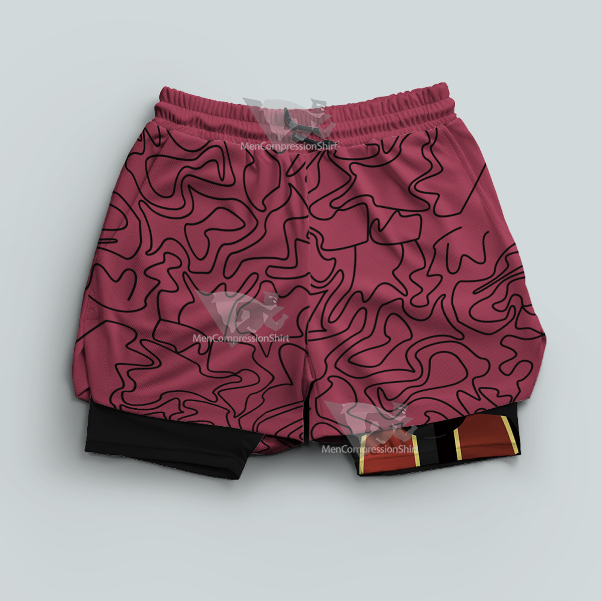 Dragon Ball Mr Popo Red Men Compression Gym Short