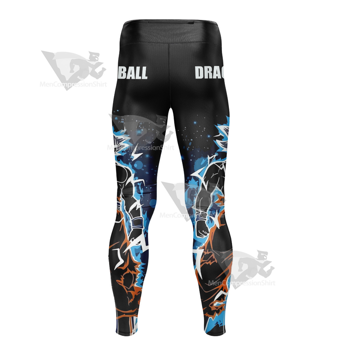 Dragon Ball Mui Goku Silhouette Illustration Men Compression Legging