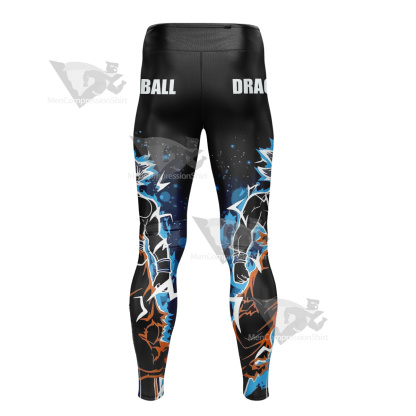 Dragon Ball Mui Goku Silhouette Illustration Men Compression Legging