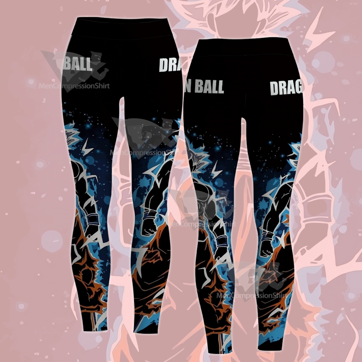Dragon Ball Mui Goku Silhouette Illustration Women Compression Legging-MensCompressionShirt