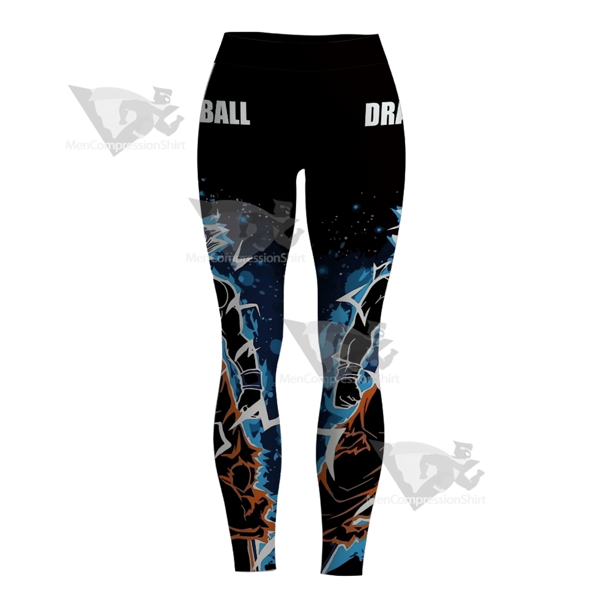 Dragon Ball Mui Goku Silhouette Illustration Women Compression Legging-MensCompressionShirt