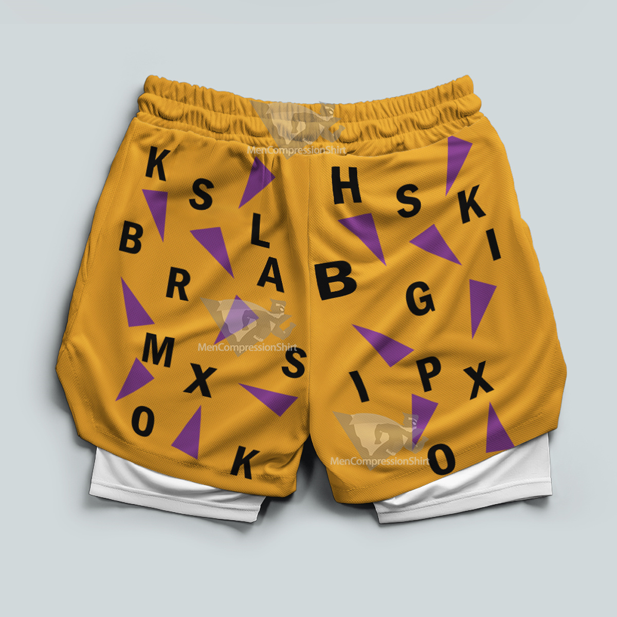 Dragon Ball Muten Roushi Yellow Men Compression Gym Short