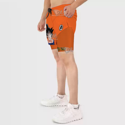 Dragon Ball Son Goku Symbol Orange Men Compression Gym Short