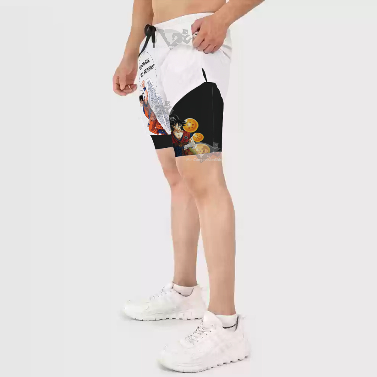 Dragon Ball Son Goku White Men Compression Gym Short