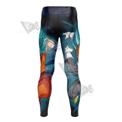 Dragon Ball Son Gokuu And Vegeta Black Mens Compression Legging