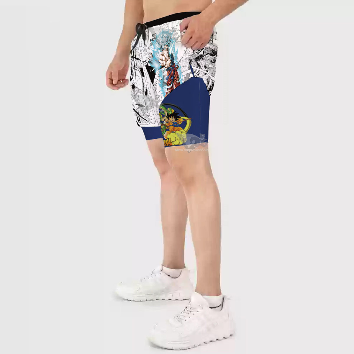 Dragon Ball Son Gokuu Blue Saiyan Men Compression Gym Short