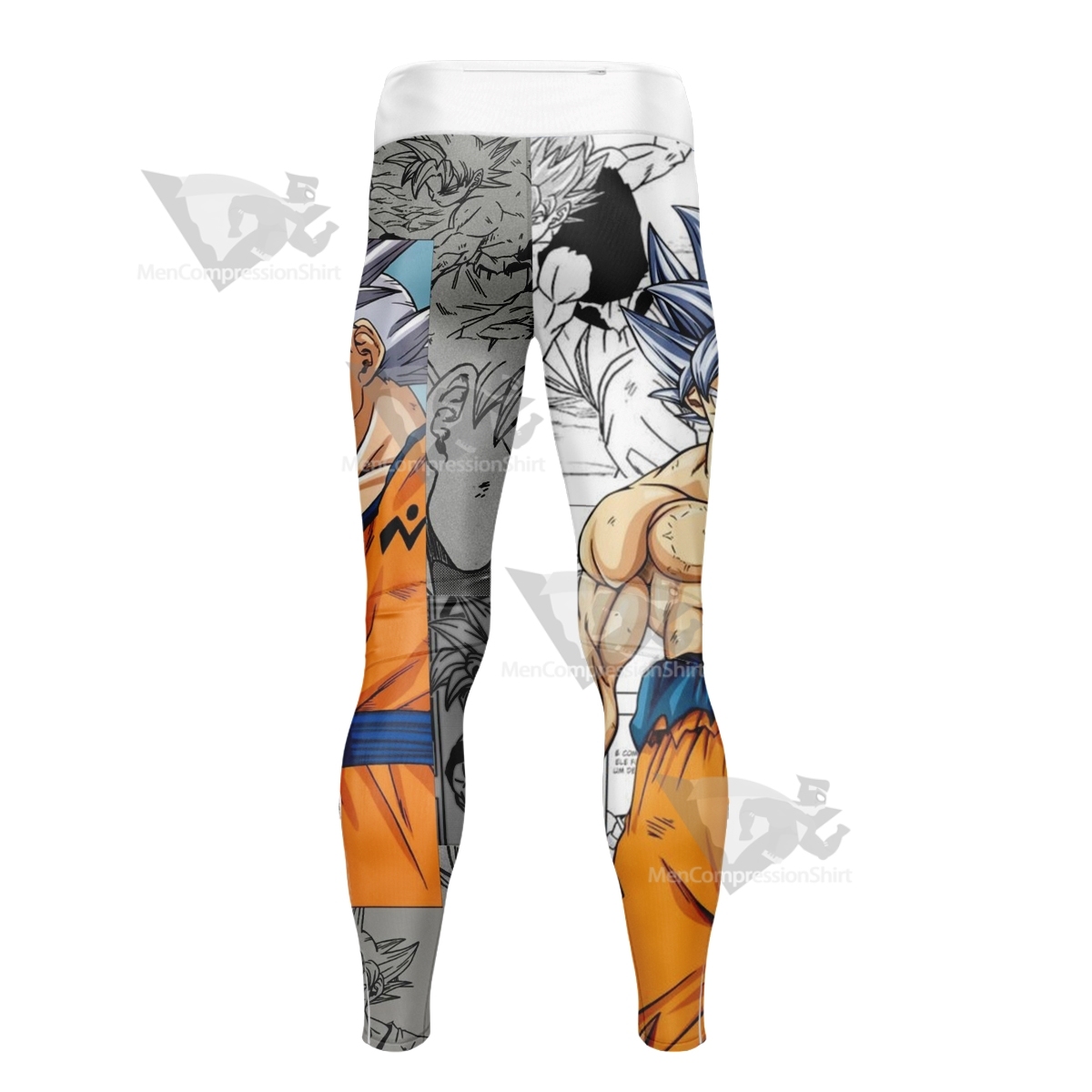 Dragon Ball Super Awesome Super Saiyan 2 White Men Compression Legging