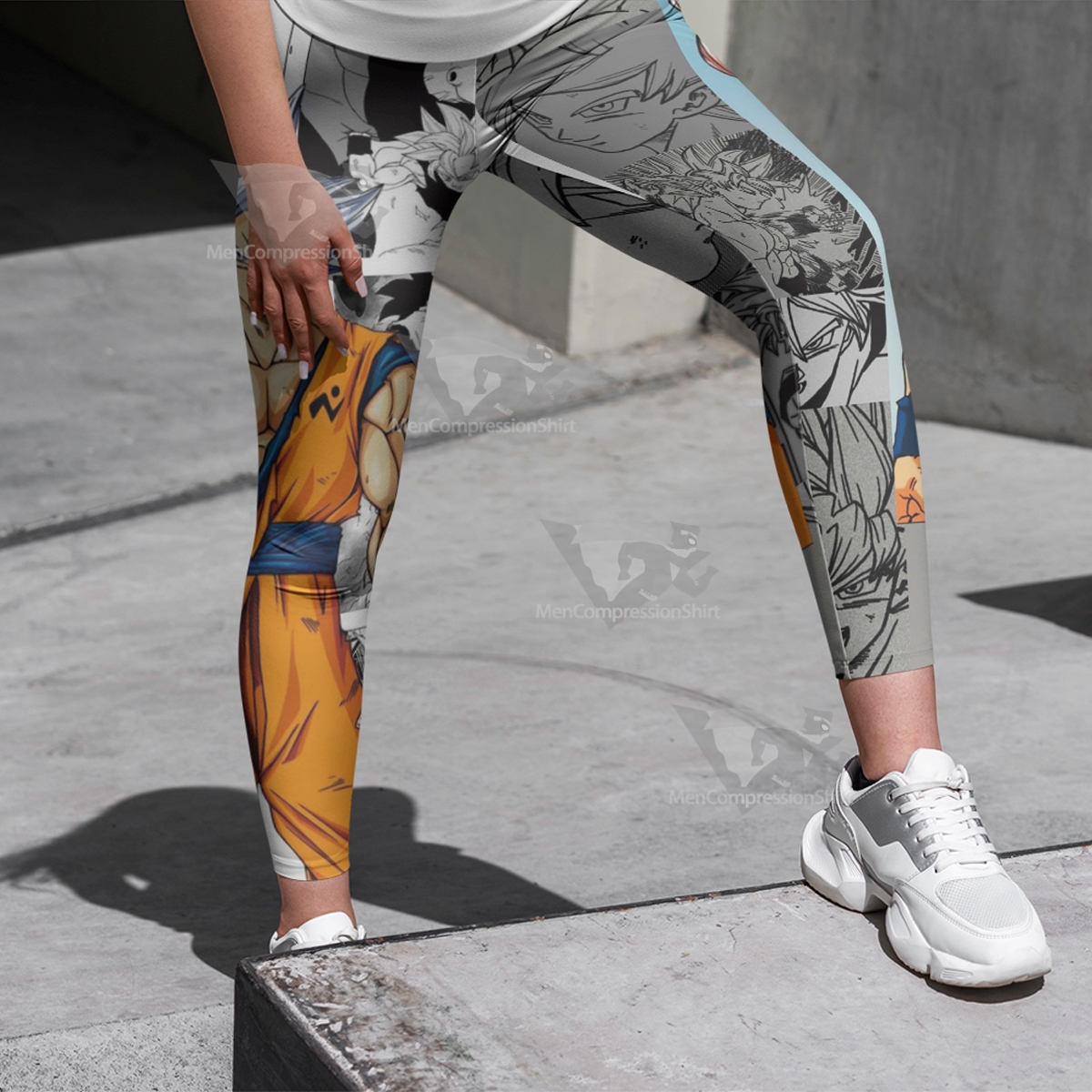 Dragon Ball Super Super Saiyan 2 White Women Compression Legging-MensCompressionShirt