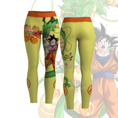 Dragon Ball Super Z Son Goku Kakarotto Yellow Women Leggings