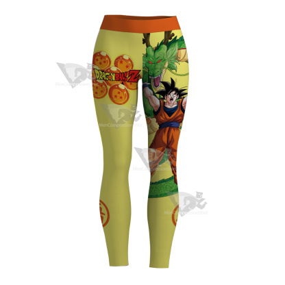 Dragon Ball Super Z Son Goku Kakarotto Yellow Women Leggings