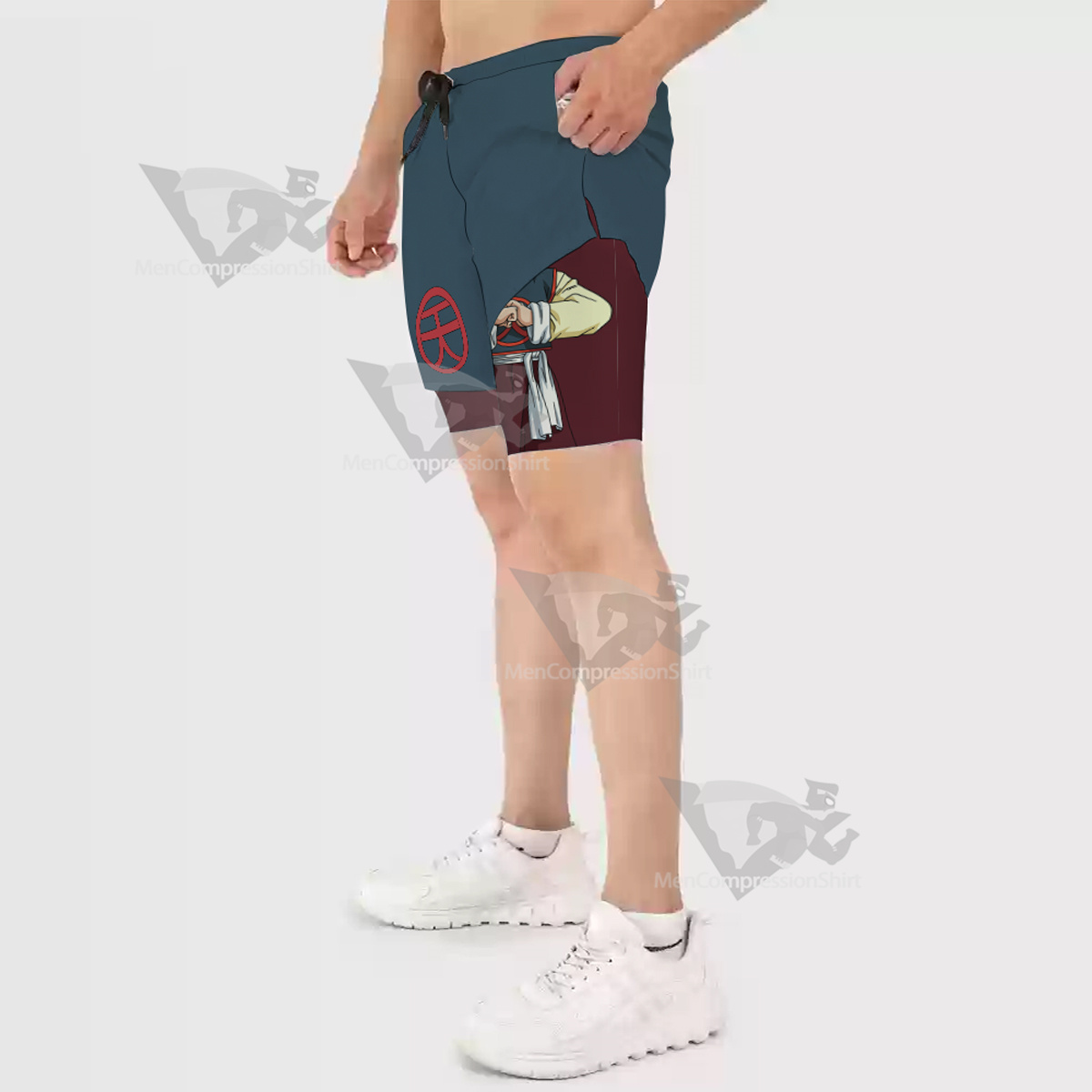 Dragon Ball Tenshinhan Grey Men Compression Gym Short