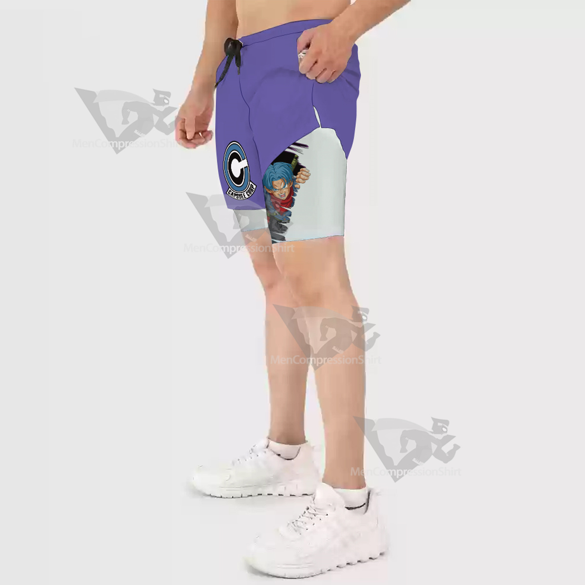 Dragon Ball Trunks Purple Men Compression Gym Short