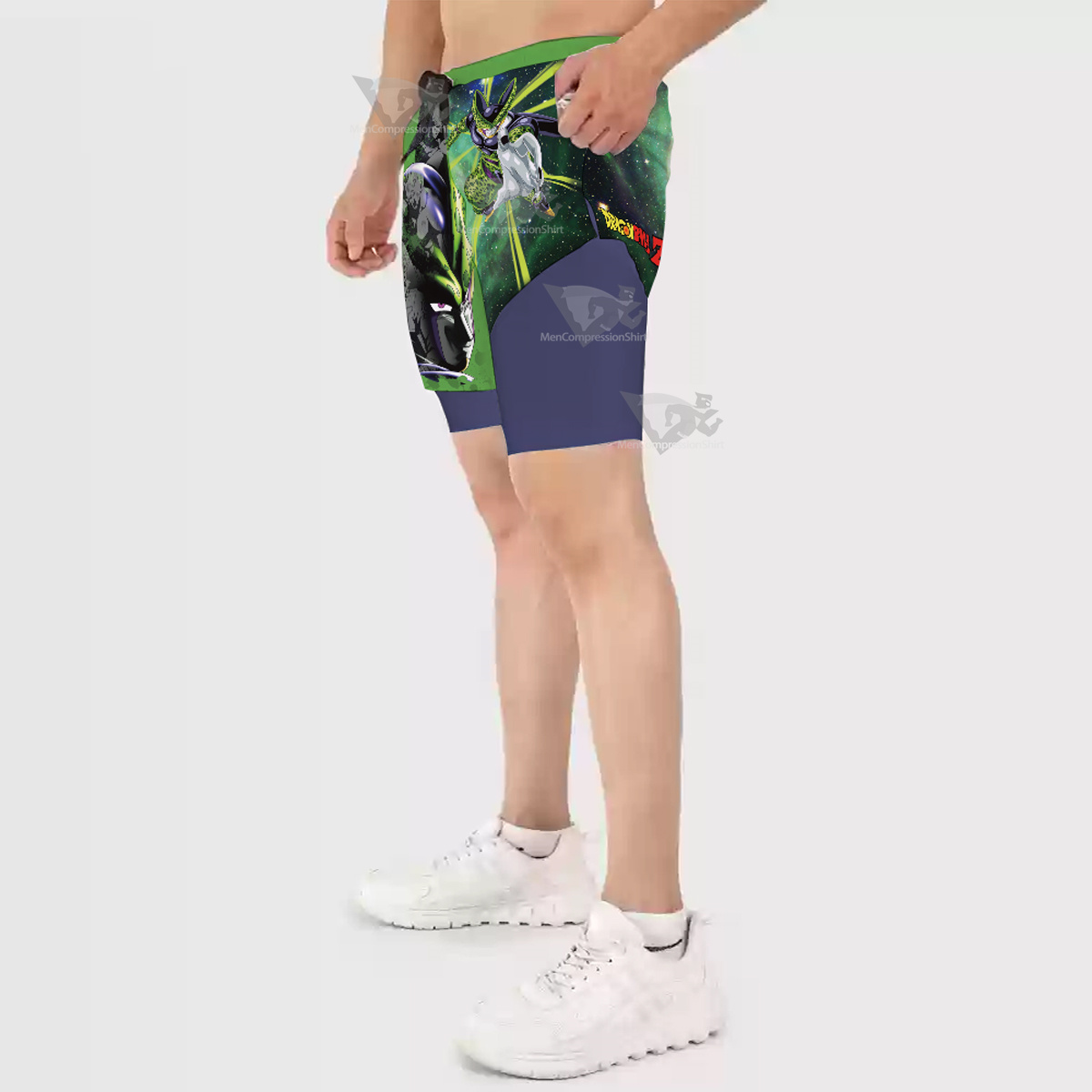 Dragon Ball Z Cell Green Men Compression Gym Short