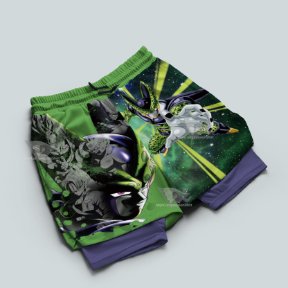 Dragon Ball Z Cell Green Men Compression Gym Short