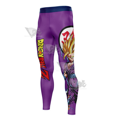 Dragon Ball Z Gohan Ssj Purple Mens Compression Legging-MensCompressionShirt