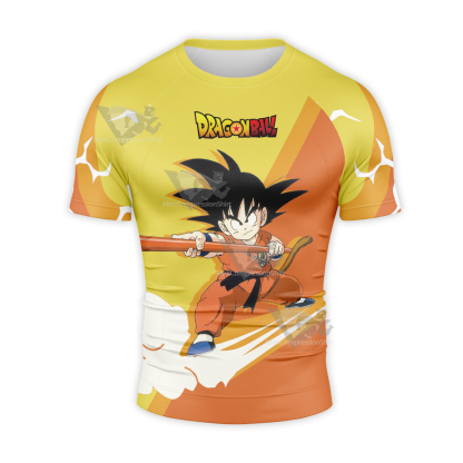 Dragon Ball Z Goku Cloud Yellow Short Sleeve Compression Shirt