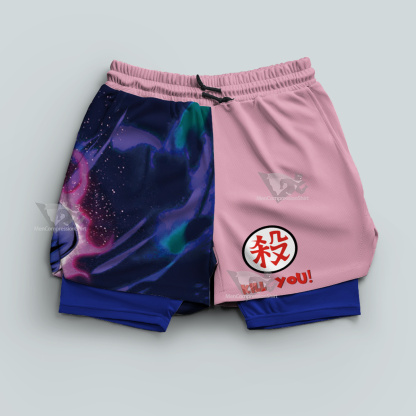 Dragon Ball Z Mercenary Tao Pai Pai Pink Men Compression Gym Short