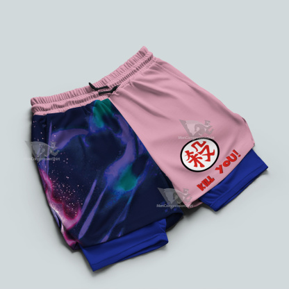 Dragon Ball Z Mercenary Tao Pai Pai Pink Men Compression Gym Short