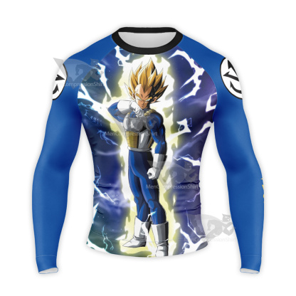 Dragon Ball Z Saiyan Vegeta Blue Long Sleeve Compression Shirt