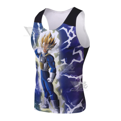 Dragon Ball Z Saiyan Vegeta Blue Sleeveless Compression Shirt