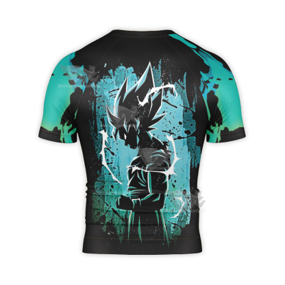 Dragon Ball Z Ssj Goku Lightning Short Sleeve Compression Shirt