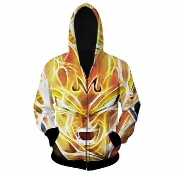 Dragon Ball Z Super Saiyan Majin Vegeta 3d Anime Zip Up Hoodie
