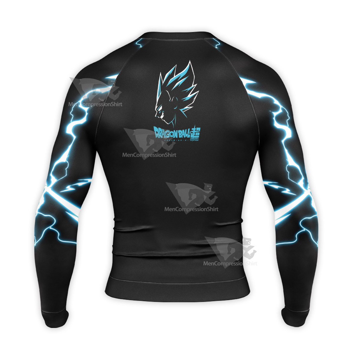 Dragon Ball Z Super Saiyan Vegeta Black Long Sleeve Compression Shirt