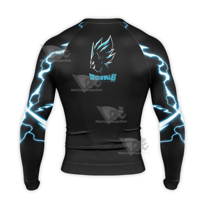 Dragon Ball Z Super Saiyan Vegeta Black Long Sleeve Compression Shirt