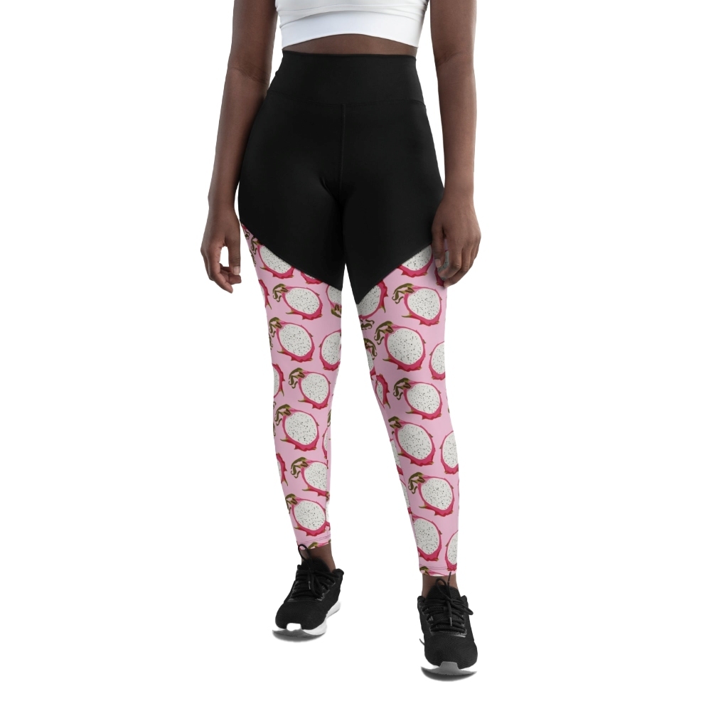 Dragon Fruit Pattern Women Compression Legging