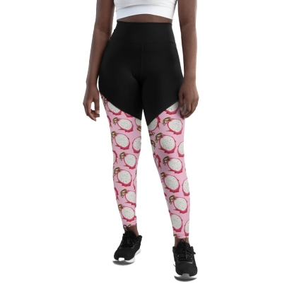 Dragon Fruit Pattern Women Compression Legging