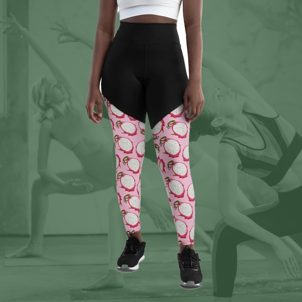 Dragon Fruit Pattern Women Compression Legging