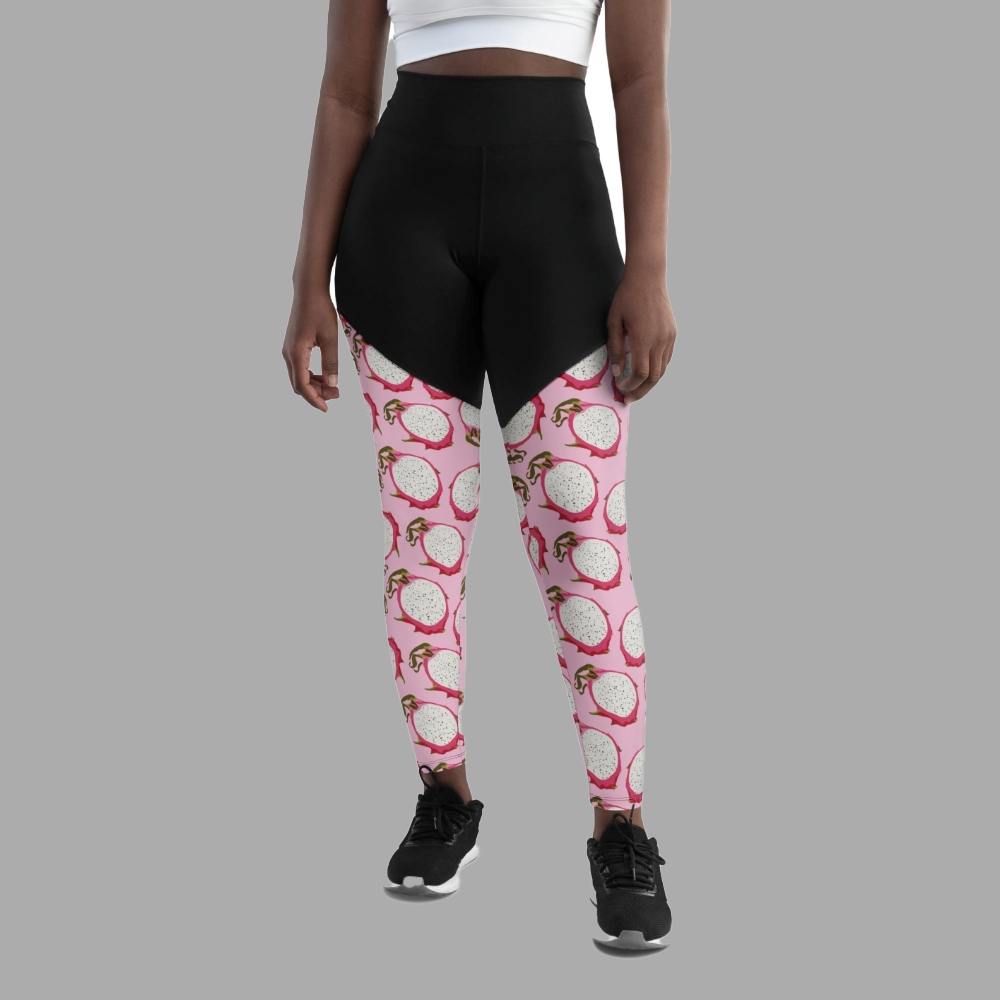 Dragon Fruit Pattern Women Compression Legging
