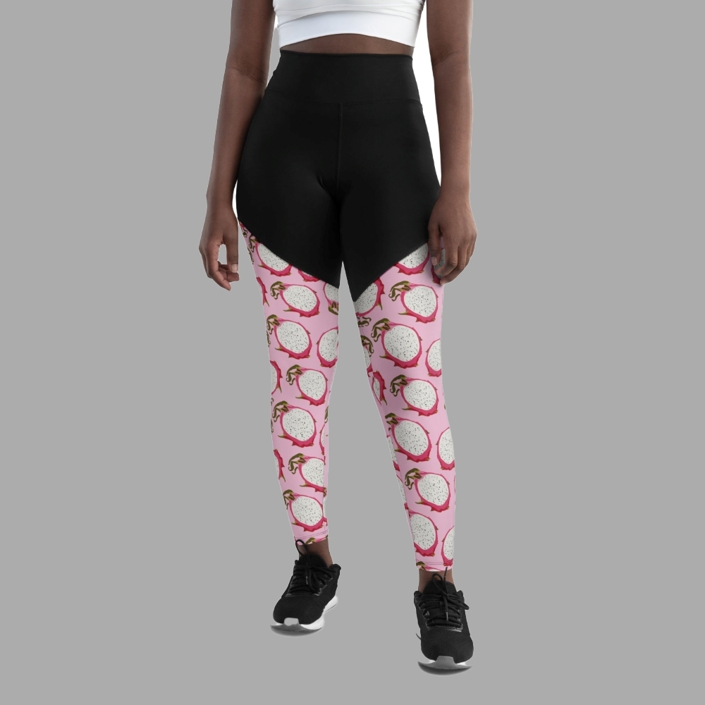 Dragon Fruit Pattern Women Compression Legging