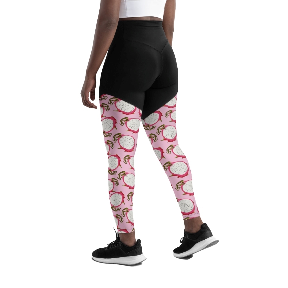 Dragon Fruit Pattern Women Compression Legging