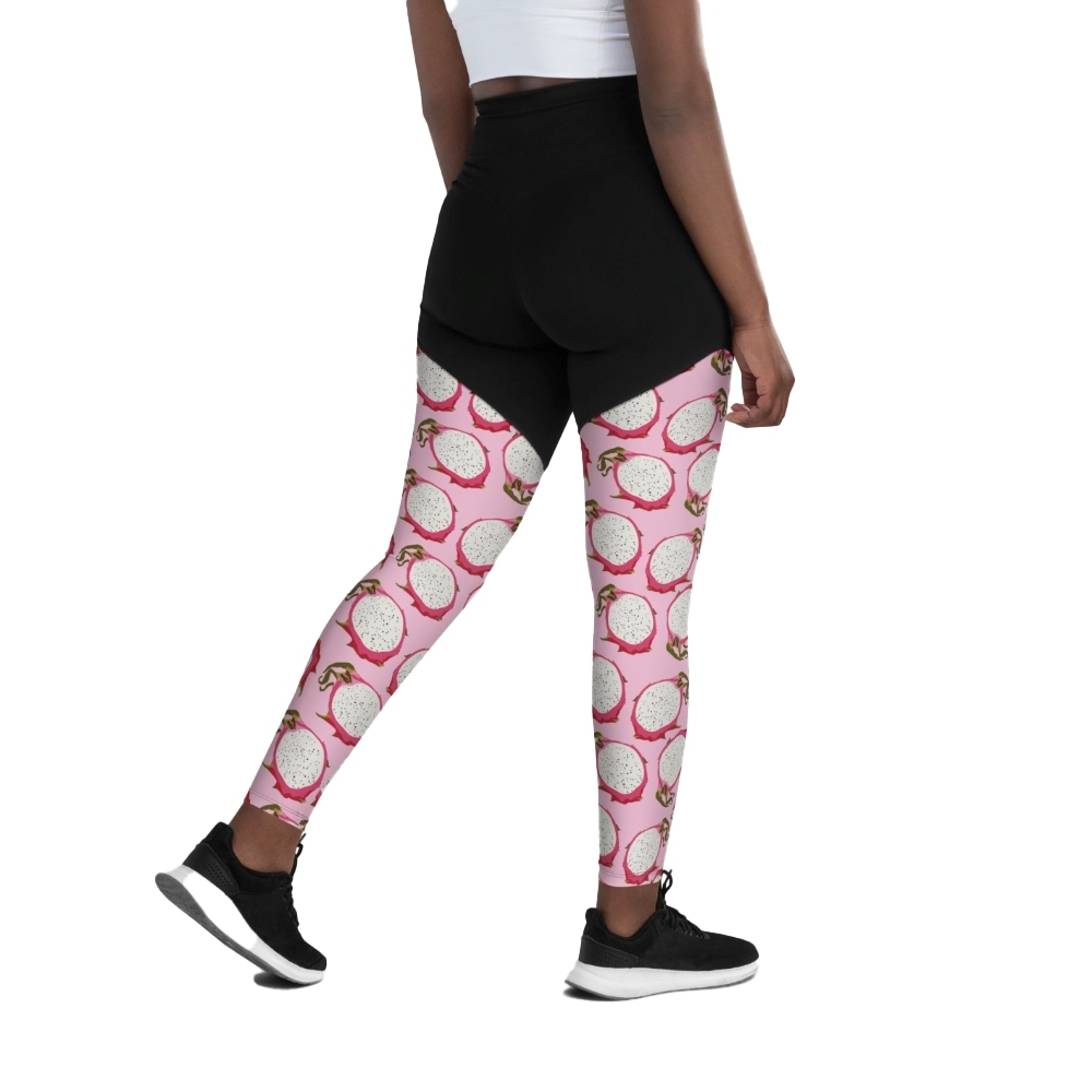 Dragon Fruit Pattern Women Compression Legging