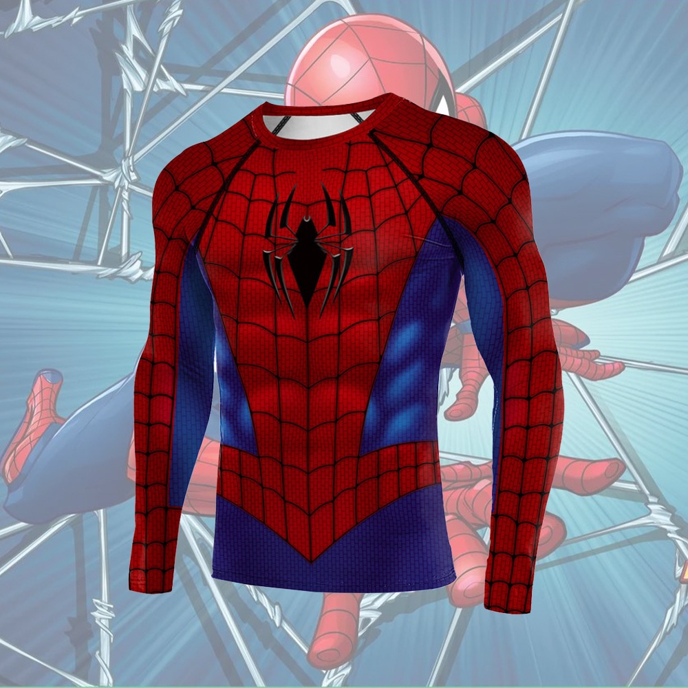 Dri Fit Spider Man Men Long Sleeve Compression Shirt MensCompressionShirt