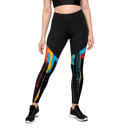 Dripping Color Women Compression Legging