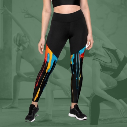 Dripping Color Women Compression Legging